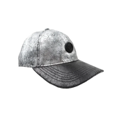 Capital Gains Men's Streetwear Crackled 2 Tone Metallic Silver & Black Adjustable Strap Back Cap